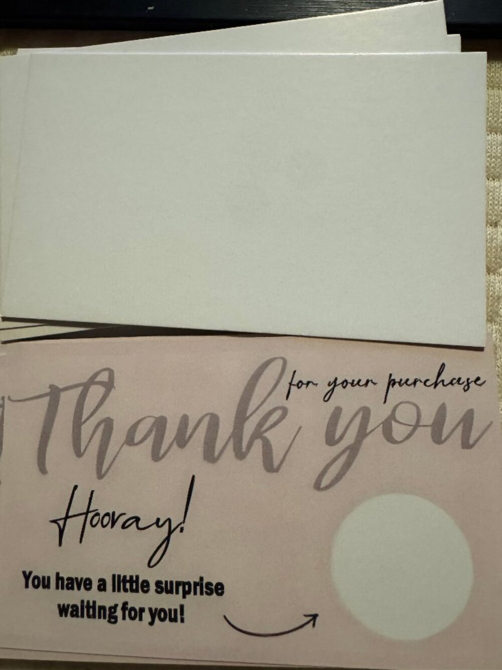 ★ 50 Pink Scratch-Off Thank You Cards Surprise Reward Customer Inserts